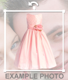 Sticker de un vestido rosa de comunión para poner en tu foto