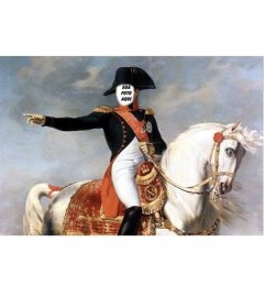 Fotomontagem com Napoleão Bonaparte em seu cavalo