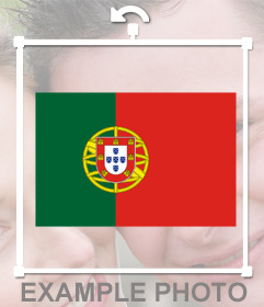 Etiqueta da bandeira de Portugal para adicionar em suas fotos 