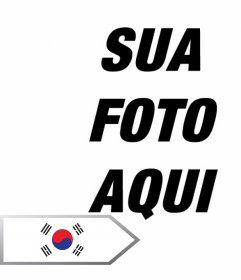 Montagem da foto on-line para adicionar uma seta com a bandeira da Coreia do Sul