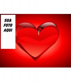 Twitter fundo com um grande coração vermelho em relevo onde você pode colocar sua