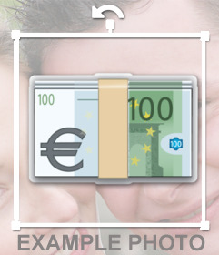 Etiqueta de cem euros você pode inserir em suas imagens on-line