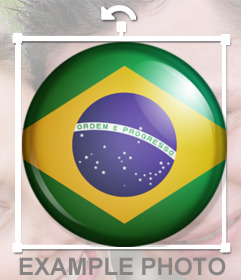 bandeira brasileira como um botão para colar em suas fotos 
