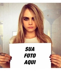 Fotomontagem com Cara Delevingne 