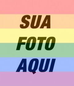 Coloque a bandeira do orgulho gay arcoriris na sua foto online