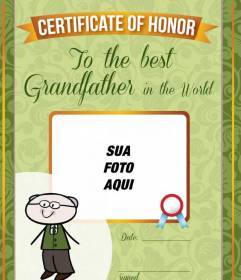 Fotomontagem livre personalizado para o melhor avô do mundo. Diploma