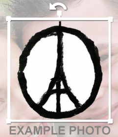 Desenho símbolo da paz com a torre Eiffel no meio para apoiar colocando a França na sua imagem de perfil