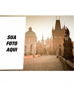 Cartão postal para colocar sua foto em uma imagem Praga