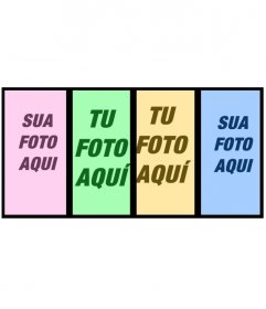 Colagem para fazer com 4 fotos com uma cor diferente a cada filtrar e adicionar texto
