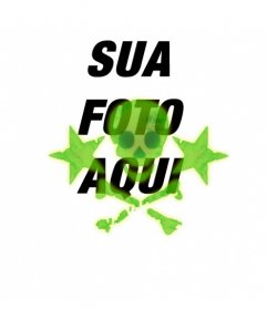 Personalize o seu avatar de facebook adição de filtro online um crânio verde 