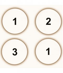 Criar uma colagem composta por quatro fotografias circulares com filtro sépia e