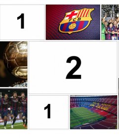 colagem original do FC Barcelona para editar com 4 fotos 