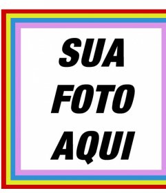 Moldura quadrada feliz com as cores que você pode colocar suas fotos em para