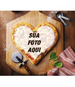 Efeito on-line para colocar a imagem queiras de pizza em forma de coração