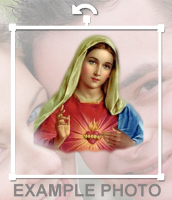 Etiqueta em linha da Virgem Maria para colocar em sua foto