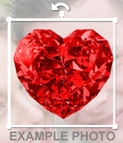 Fotomontagem on-line para colocar um diamante em forma de coração vermelho em suas fotos