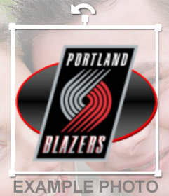 Etiqueta com o logotipo dos Blazers em Portland
