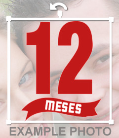 A etiqueta com o texto 12 meses 