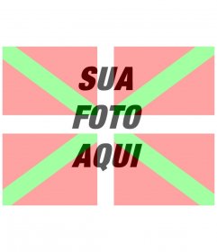 Montagem fotos para colocar a bandeira do País Basco com o fundo da foto