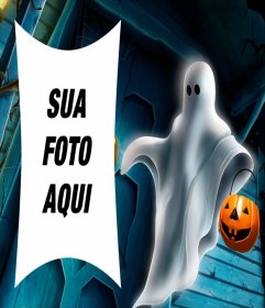 Quadro de imagem de Halloween com um fantasma