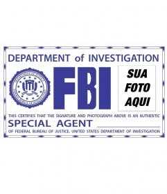 Fotomontagem do crachá de identificação do FBI