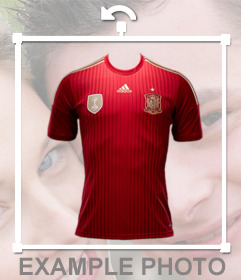 Efeito da foto com a camisa da Espanha seleção para as suas fotos
