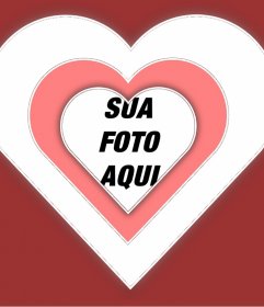 caixa da foto do amor para adicionar sua foto dentro de um coração com efeito