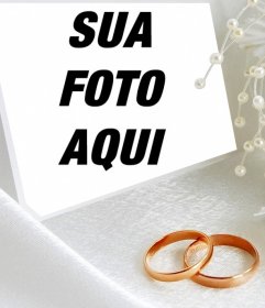 Efeito da foto com dois anéis de casamento para fazer upload de um