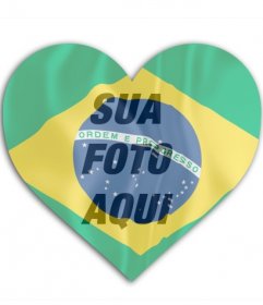 Fotomontagem para colocar a bandeira do Brasil em forma de coração com sua foto no