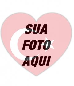 Efeito da foto de um coração com a bandeira da Turquia 