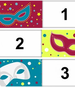 Colagem colorida para comemorar o carnaval upload três imagens de 