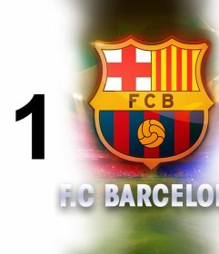 Adicione duas fotos para esta colagem em linha de FC Barcelona 