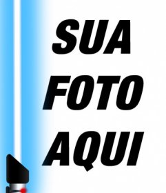 Efeito da foto do sabre de luz azul de Star Wars para sua foto