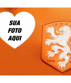 Shirt e logotipo da equipe de futebol da Holanda para editar com sua foto 