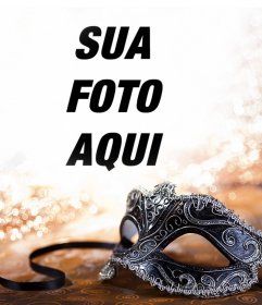 Efeito original da foto com uma máscara para o Carnaval 
