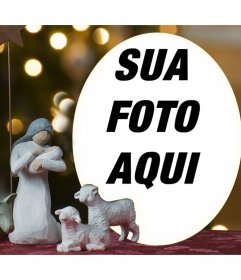 Efeito da foto do nascimento do bebê Jesus para colocar a sua foto 