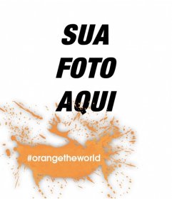 Foto efeito de marca laranja para parar a violência contra as mulheres