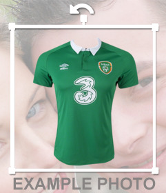 Cole o camisa de futebol da Irlanda em suas fotos como etiqueta em linha 