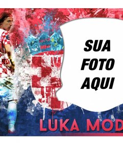 Efeito foto com Luka Modric, o time de futebol médio croata