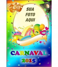 Carnaval 2015 poster fotomontagem com sua foto