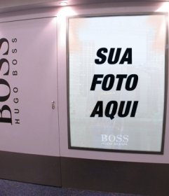 Fotomontagem para colocar sua foto como modelo em um cartaz da propaganda de Hugo Boss