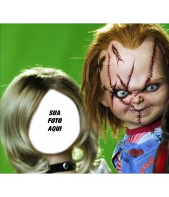 Fotomontagem de Tiffany, a namorada de Chucky para adicionar seu 