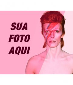 Fotomontagem com David Bowie com filtro-de-rosa para adicionar e editar suas fotos online