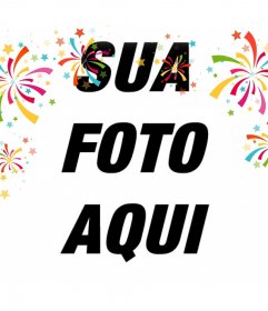 Efeito decorativo da foto com confetes coloridos para suas fotos