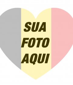 Sua foto com bandeira de Bélgica em forma de coração 