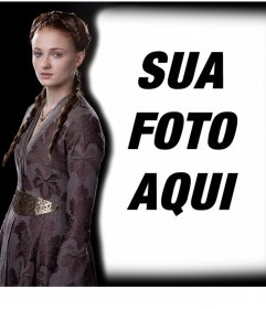 Efeito da foto editável para colocar sua foto ao lado de Sansa Stark