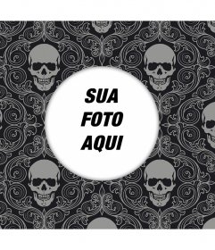 Wallpaper para editar com uma foto e decore com crânios 