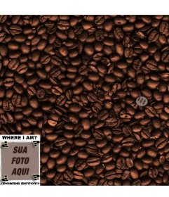 Jogo: encontrar o rosto nos grãos de café. Adicione uma foto para escondê-lo