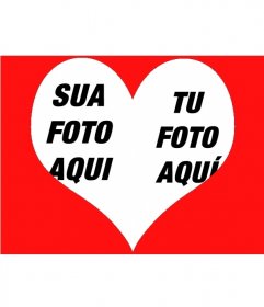 Efeito fotográfico para colocar duas fotos dentro de um coração