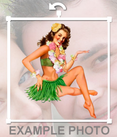 Etiqueta de uma imagem de uma menina havaiana